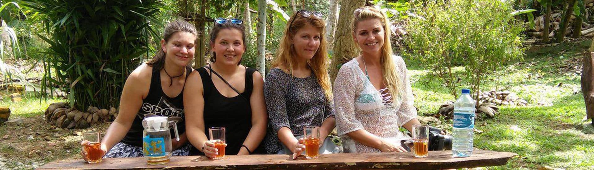A guide leading visitors through the Nandana tea estate